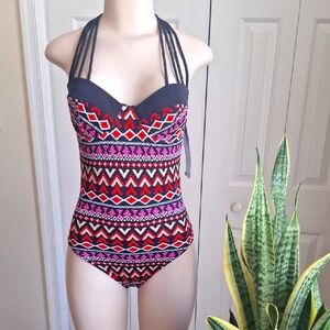 Colorful One-piece Bathing Suit, Size 4-6